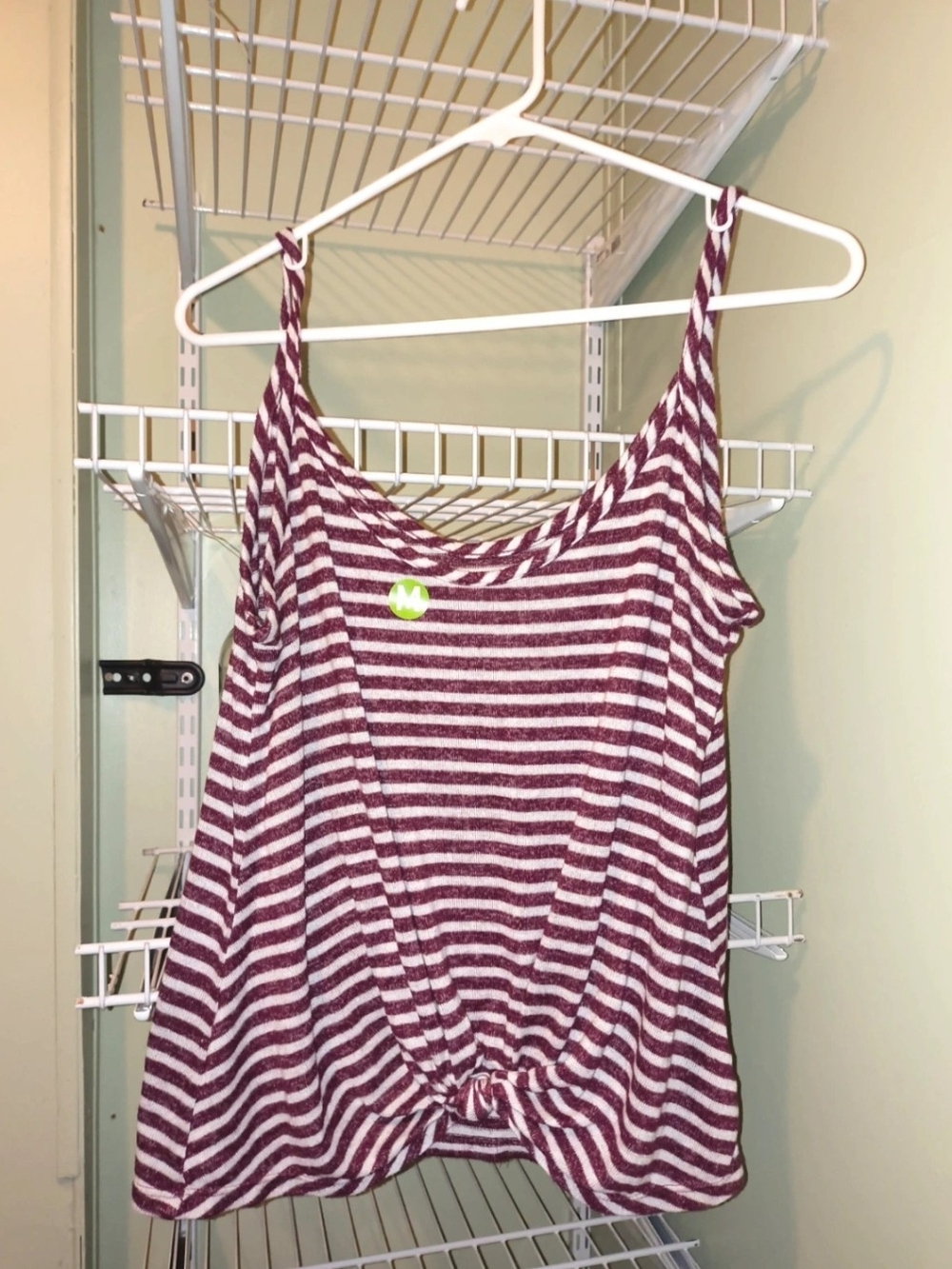 SO Maroon and White Striped One-Piece Tank